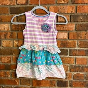 Ruffle Butts girls sleeveless striped tiered multi pattern skirt purple 5